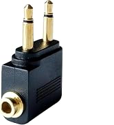 ZGLUZP 1PC Airplane Airline Flight Adapters for Headphones, Dual 3.5mm Male to 3.5mm Female, Head...
