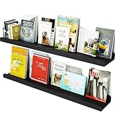 Love-KANKEI 36 Inch Long Floating Shelves Wall Mounted Set of 2, Large Wood Wall Shelves for Stor...
