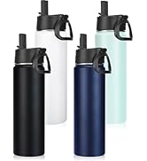 Neihepal 22 oz Insulated Water Bottles Bulk, Double Walled Vacuum Stainless Steel Water Bottle Mu...