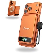 SolidSafe 5K Magnetic Power Bank, Orange, Qi2 Certified 15W Wireless Charger, LCD Display, Ultra-...
