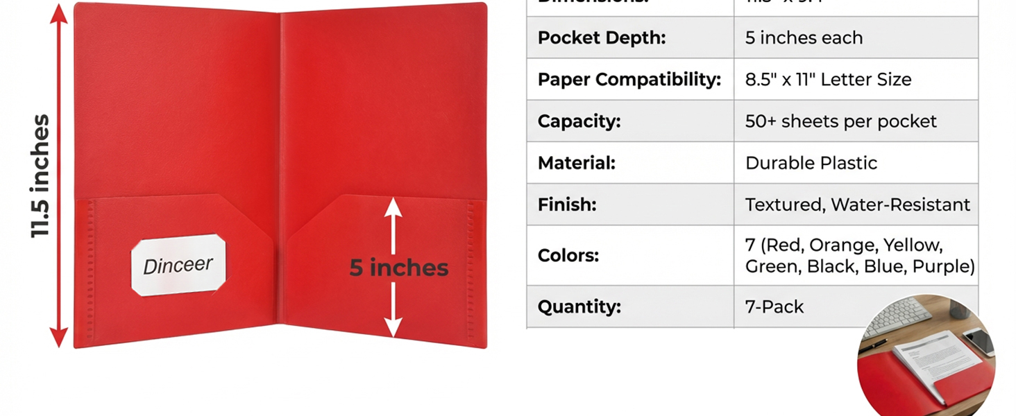 Assorted Color Letter Size File
