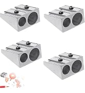 4 Pcs Magnesium Pencil Sharpener, 2-Hole Pencil Sharpener, Mini Hand Held Sharpener, Metal Sharpe...