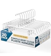Lifemaster Clear Plastic Hangers - 20 Pieces 14 Inches Anti-Slip Space-Saving, Closet Organizatio...