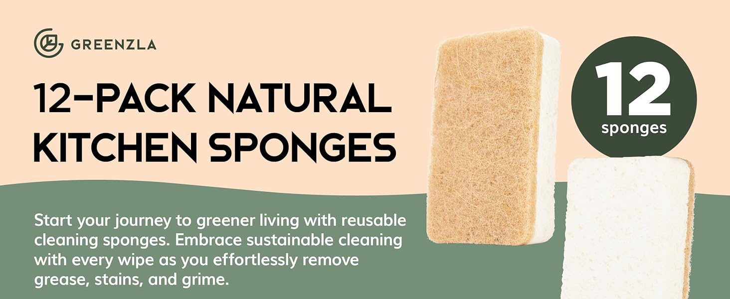Greenzla natural sponges for dishes, sponges kitchen, dish sponge, kitchen sponges, dish scrubber