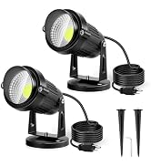 LemonBest Landscape Lights - 5W 110V Outdoor Spotlight - Waterproof IP65-3000K Cool White LED Lan...