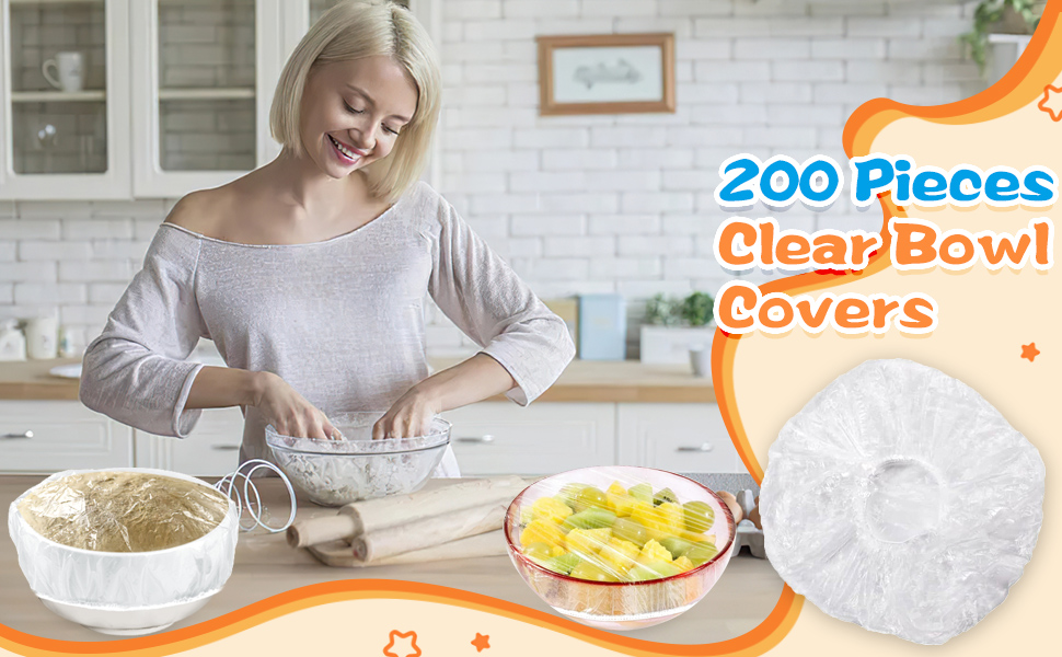 200 Pieces Clear Bowl Covers