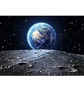 BELECO 7x5ft Fabric Outer Space Backdrop Universe Background Earth Moon Surface Furnished by NASA...
