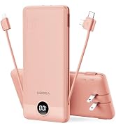 VEGER Portable Charger for iPhone Built in Cables Fast Charging USB C Slim 10000 Power Bank, Wall...