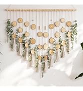 Tempospark Artificial Eucalyptus Wall Decor Hanging, Boho Bathroom Wall Decor, Fake Greenery Leav...