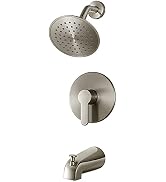 Tub Shower Faucet Set with Valve, WRISIN Shower Faucets Sets Complete Brushed Nickel with 6 Inch ...