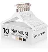 Smartor Wooden Hangers 10 Pack, Sturdy Coat Hangers for Closet, Quality Non Slip Hangers, Premium...