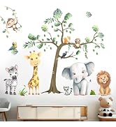 Baby Animal Wall Stickers for Nursery: Kids Boys Girls Bedroom Classroom Daycare Wall Decals - Ju...