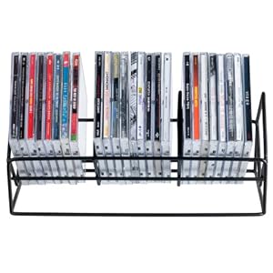 matte black metal wire CD case holder organizer rack