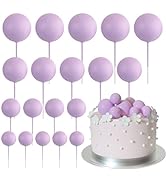ASTARON 20 Pcs Ball Cake Topper Decorations Mini Balloons Cake Topper Sticks Light Purple Balls C...