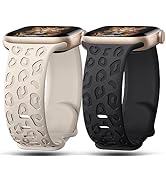 IKANFI Leopard Engraved Bands Compatible with Apple Watch Band 41mm 40mm 38mm 49mm 45mm 44mm 42mm...