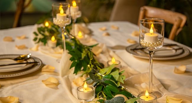 Table Centerpiece, Reception, Banquet, rechargeable tea light candles