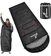 Sportneer Wearable Sleeping Bag: 32-65°F/ 50-80°F 3 Season Warm & Cold Weather Sleeping Bags for ...