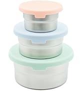 Stainless Steel Food Storage Containers - 3 Pack - 3 Oz, 6.1 Oz, 12.85 Oz with Leakproof Silicone...
