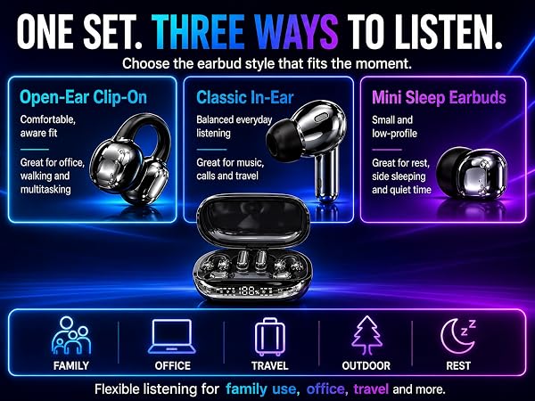6-in-1 Smart Wireless Earbuds