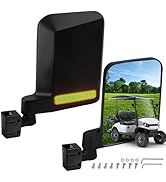 No Drilling Golf Cart Side Mirrors with Built-In Reflector, Universal HD Folding Side View Mirror...