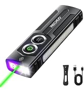 RECHOO 5-in-1 Rechargeable EDC Flat Flashlight, Super Bright LED Flashlight | Class IIIa Green La...