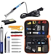 ANBES Soldering Iron Kit Electronics, 60W Adjustable Temperature Welding Tool, 5pcs Soldering Tip...