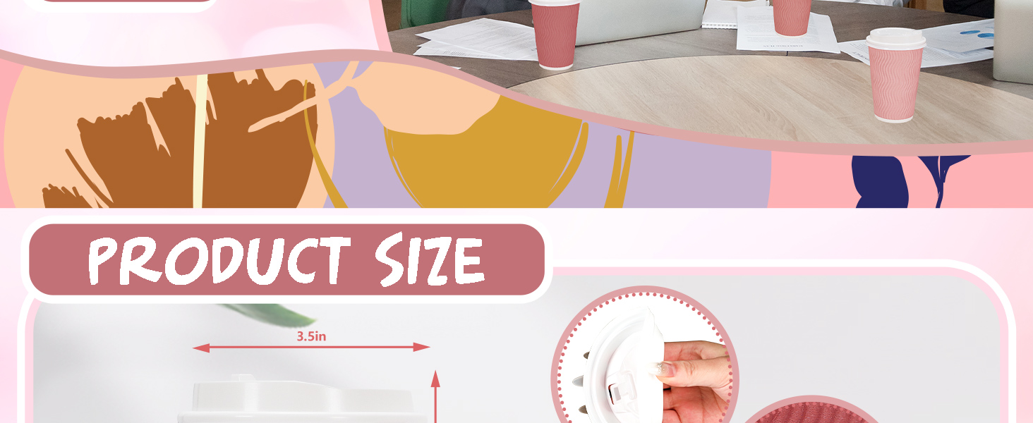 Pink Disposable Coffee Cups
