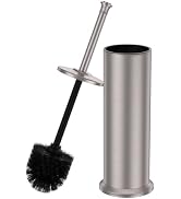Stain Nickel Toilet Brush and Holder,Extra Long Handled Toilet Brush for Bathroom,Stainless Steel...