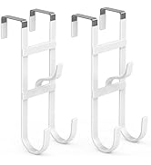 FYY Over The Door Hooks - 2 Pack Heavy Duty Triple-Hook Organizer Hanger with Non-Slip Rubber for...