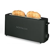 Nostalgia Slim 2-Slice Toaster – Wide Slot – Space-Saving Design – Adjustable Browning Dial – 10-...