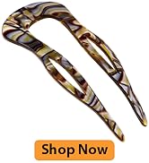 Camila Paris CP2484 French Twist Stick Clip Pins, Handmade, Onyx