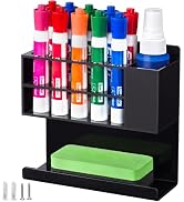 Banafich Black Magnetic Dry Erase Marker Holder for Whiteboard, Acrylic Magnet Pen Holder Wall Mo...