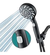AquaDance High Pressure 7-mode Handheld Shower Head - Removable Wand, Handle Pause Switch, Anti-c...