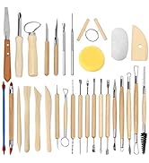 Blisstime 30pcs Clay Tools Kit - Pottery & Sculpting Tools for Adults, Polymer & Air Dry Clay, Cr...