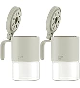 Zuutii Glass Spice Jars Moisture-Proof Spice Containers with Spoons, Set of 2 10oz/300ml Spice Bo...