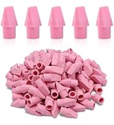 SIKAO Erasers, 125 Pack Pink Pencil Top Erasers for Kids Bulk, Cute Pencil Erasers for Pencils, F...