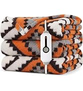 LaffyLo Heated Throw Blanket 50 x 60, Fast Heating Electric Blanket, Dual-Sided Flannel Sherpa, 4...