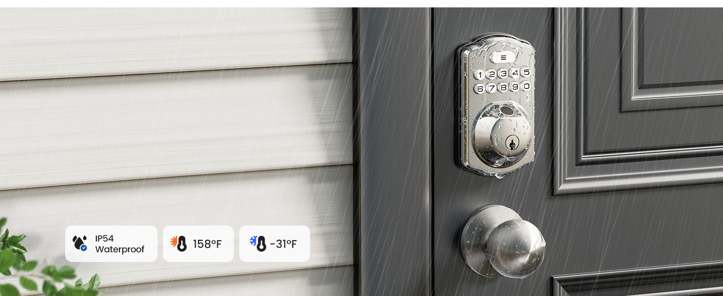 door locks for front door IP54 Weatherproof protects against water and dust