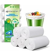 220 Counts Aklyaiap 4 Gallon Trash Bag,Tear & Leak Resistant Bathroom Garbage Bags 4 gallon,White...