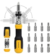 SHARDEN Ratcheting Multi Bit Screwdriver - 13-in-1 Tool Set, Flat Head/Square/Torx/Hex/Phillips, ...