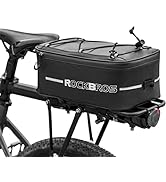 ROCKBROS Bike Rack Bag Bike Trunk Bag Rear Bike Rack Bag for Travel with Rain Cover & Reflective ...
