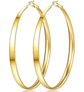 Senteria 5MM Wide 925 Sterling Silver Hoop Earrings for Women Hypoallergenic Extra Large Silver H...