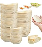 CONLI 500 PCS Bamboo Plates Disposable Wooden Boat Plates Bamboo Boats for Appetizers, Sushi Boat...
