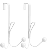 FYY Over The Door Hooks - 2 Pack Heavy Duty Triple-Hook Organizer Hanger with Sponge Pad for Towe...