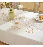 UWWGKK Linen Tablecloths for Rectangle Tables,Fabric Tablecloth Advanced Waterproofing Technology...