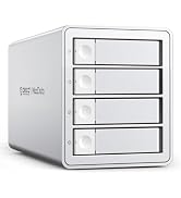 ORICO Daisy Chain 4 Bay Hard Drive Enclosure USB 3.2 Gen 2 Aluminum Das Enclosure Support 22TB an...