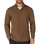 COOFANDY Men's Quarter Zip Up Pullover Lightweight Mock Neck Sweatshirt Casual Long Sleeve Polo S...