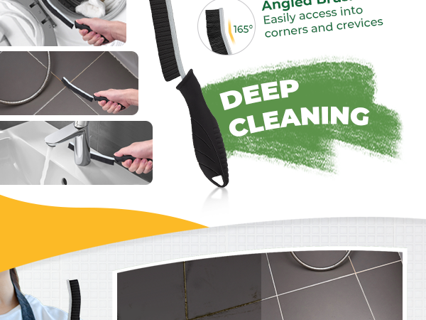 Deep cleaning brush for hard to reach areas