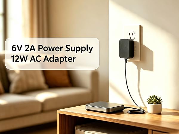6V Power Supply AC Adapter DC 6Volt Power Adapter Charger
