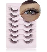 Onlyall Cat Eye Lashes Mink Lashes Fluffy Eyelashes Cat Eye False Lashes Fox Eye Lashes 7 Pairs F02